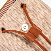 SOFIA - Straw & Vegan Leather Backpack