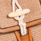 SOFIA - Straw & Vegan Leather Backpack