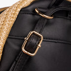 CELIA - Straw & Vegan Leather Backpack