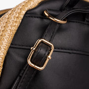 CELIA - Straw & Vegan Leather Backpack
