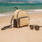 CELIA - Straw & Vegan Leather Backpack