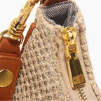 LEYLA - Raffia & Vegan Leather Shoulder Bag