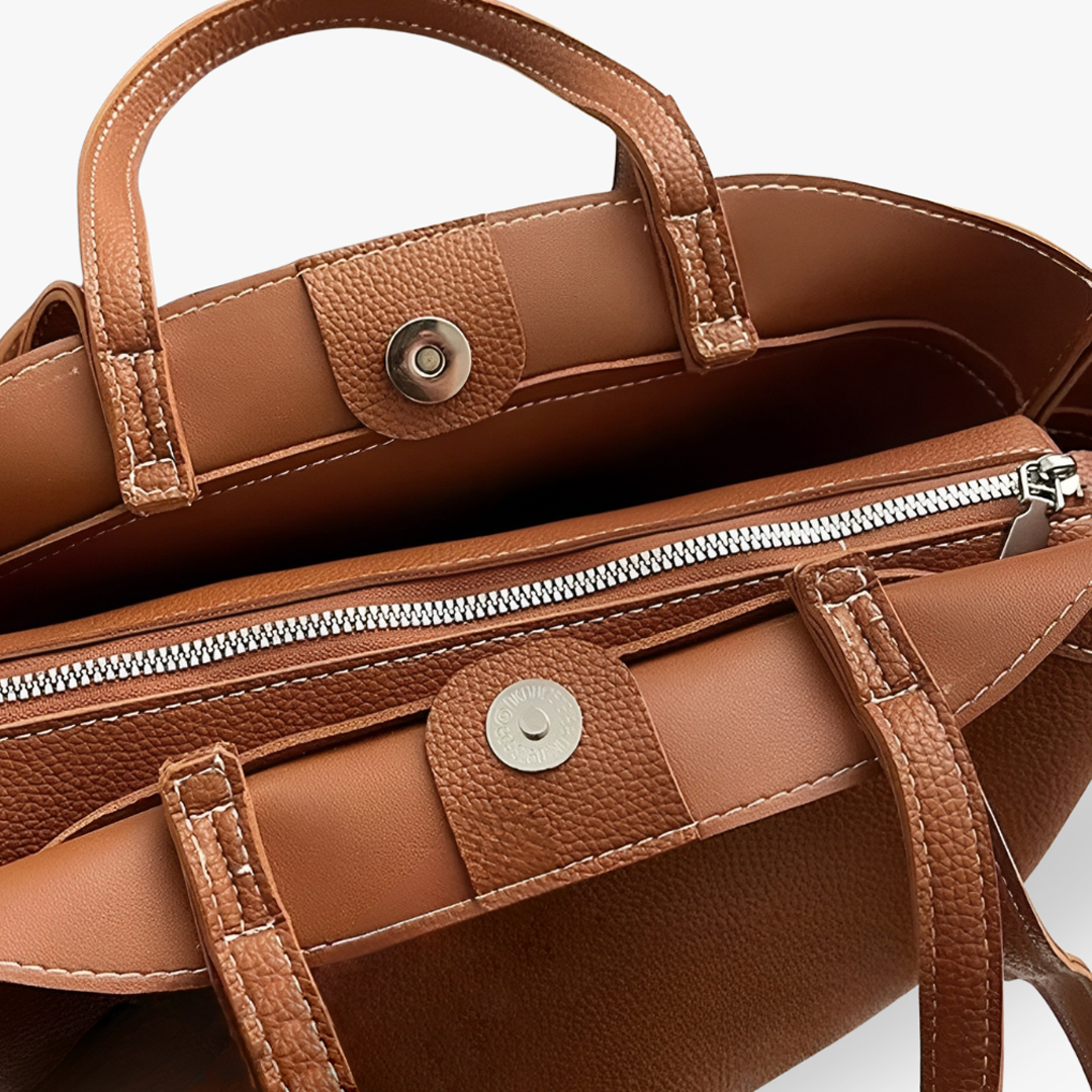 JULIA - Grained Vegan Leather Tote Bag