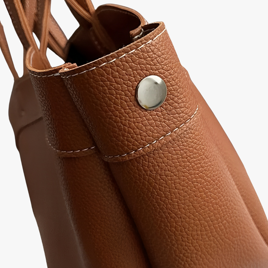 JULIA - Grained Vegan Leather Tote Bag