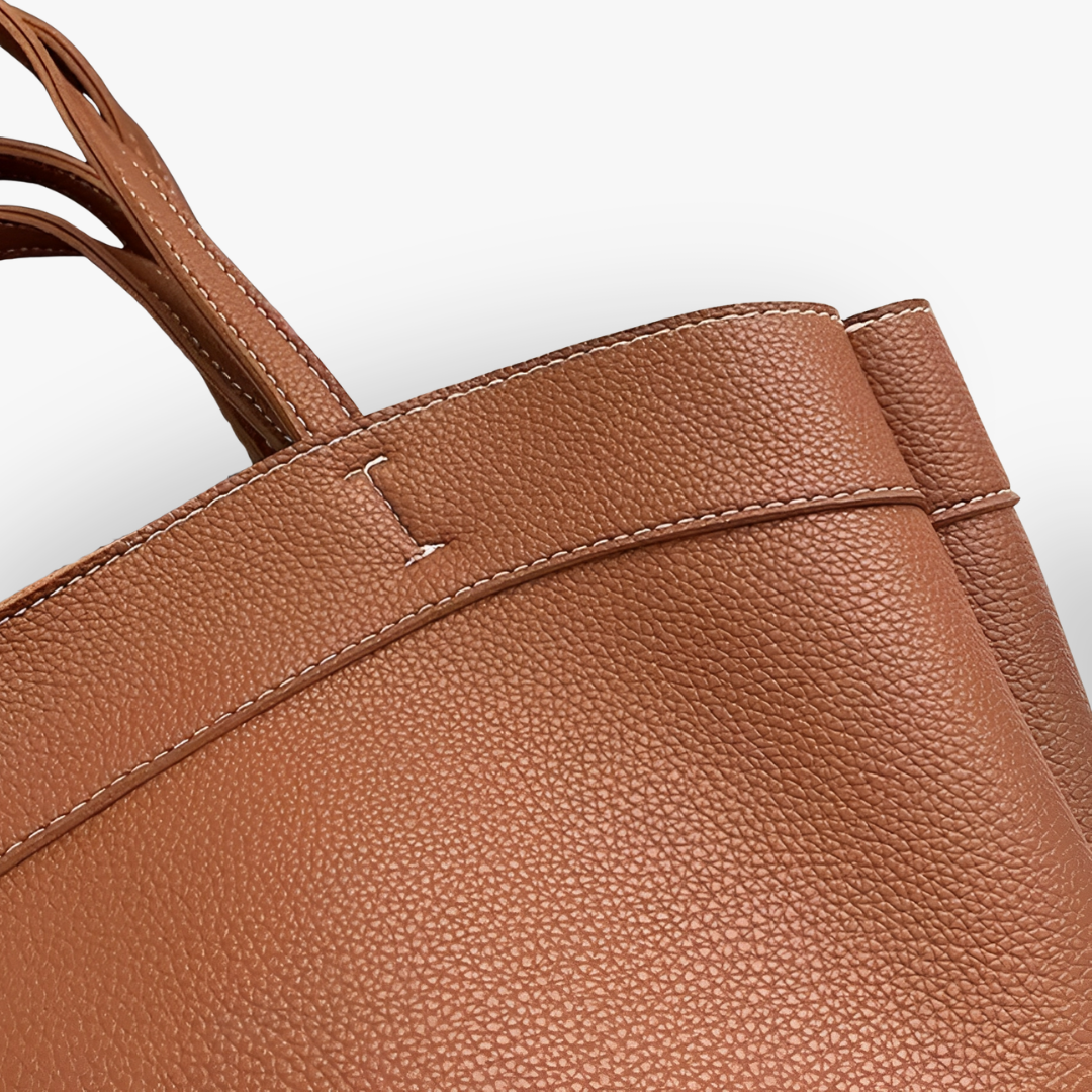 JULIA - Grained Vegan Leather Tote Bag