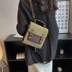 LARA - Corduroy & Vegan Leather Backpack