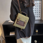 LARA - Corduroy & Vegan Leather Backpack