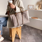 KATE - Canvas & Vegan Leather Tote Bag