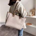 KATE - Canvas & Vegan Leather Tote Bag