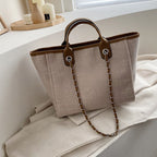 KATE - Canvas & Vegan Leather Tote Bag