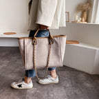 KATE - Canvas & Vegan Leather Tote Bag