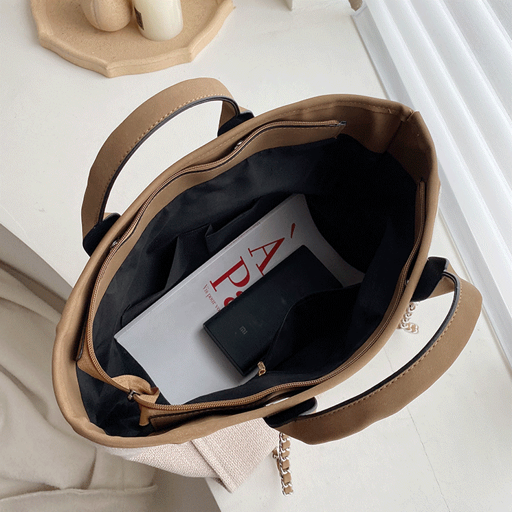 KATE - Canvas & Vegan Leather Tote Bag