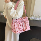 PRIYA - Cherry Print Canvas Shoulder Bag