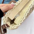 SAMIRA - Rattan & Vegan Leather Shoulder Bag