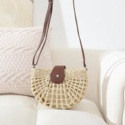 SAMIRA - Rattan & Vegan Leather Shoulder Bag