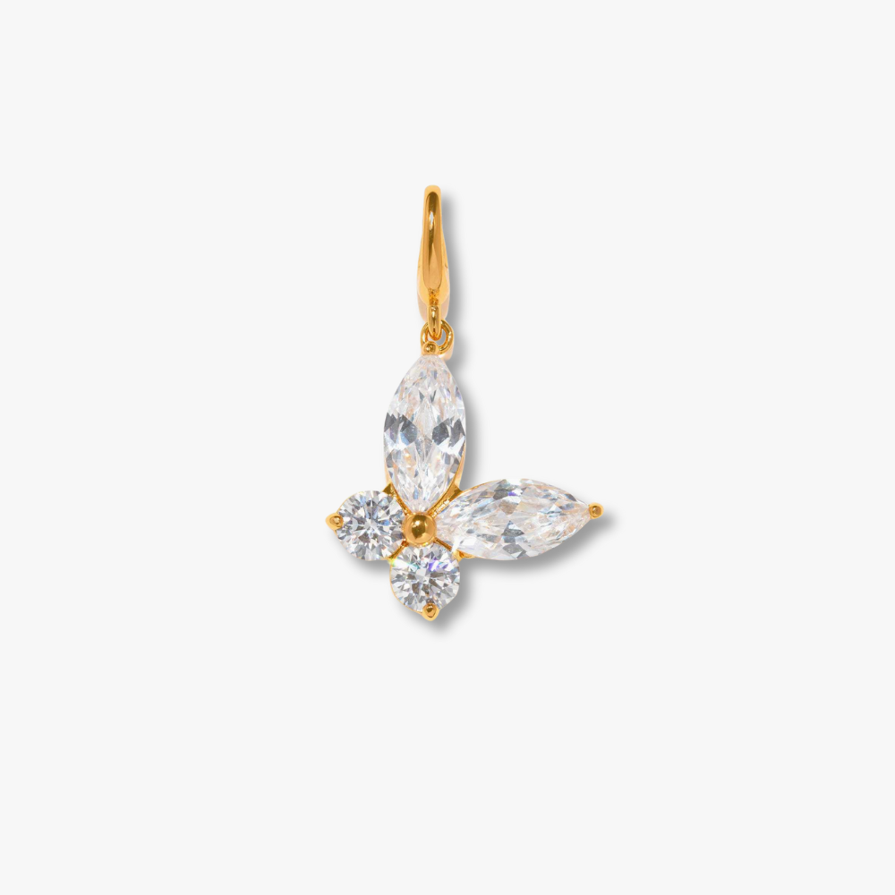CRYSTAL BUTTERFLY - Gold-Plated Bag Charm