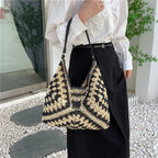 CELINE - Straw & Vegan Leather Tote Bag