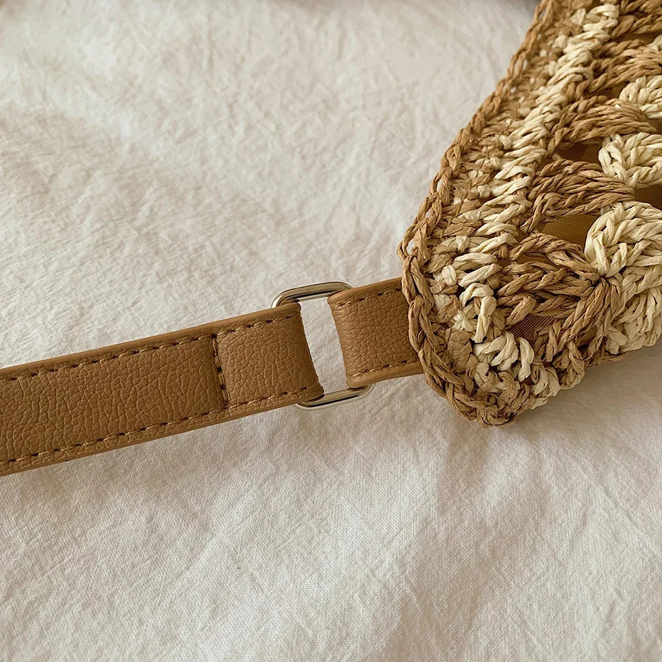 CELINE - Straw & Vegan Leather Tote Bag