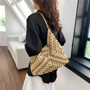 CELINE - Straw & Vegan Leather Tote Bag