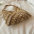 CELINE - Straw & Vegan Leather Tote Bag