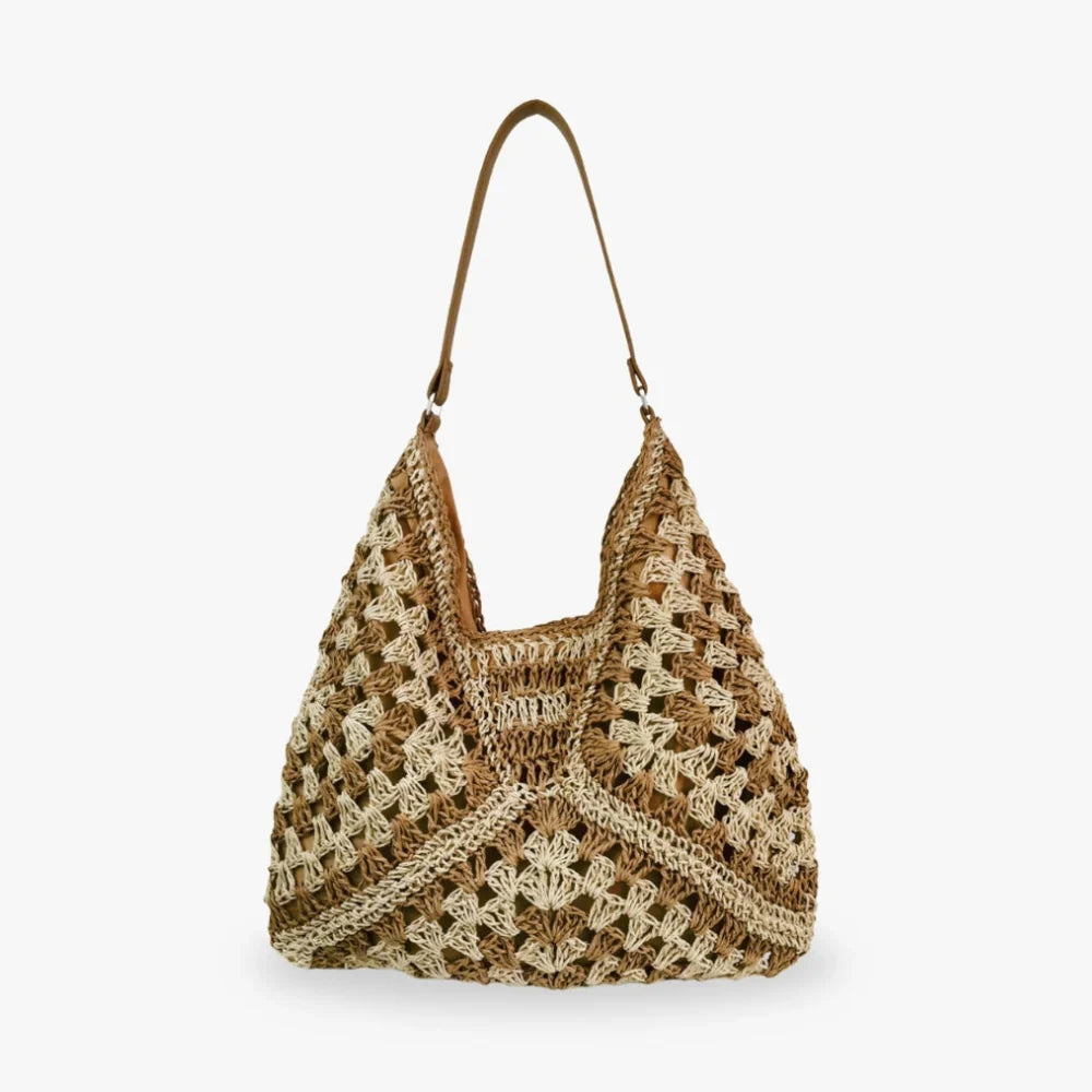 CELINE - Straw & Vegan Leather Tote Bag