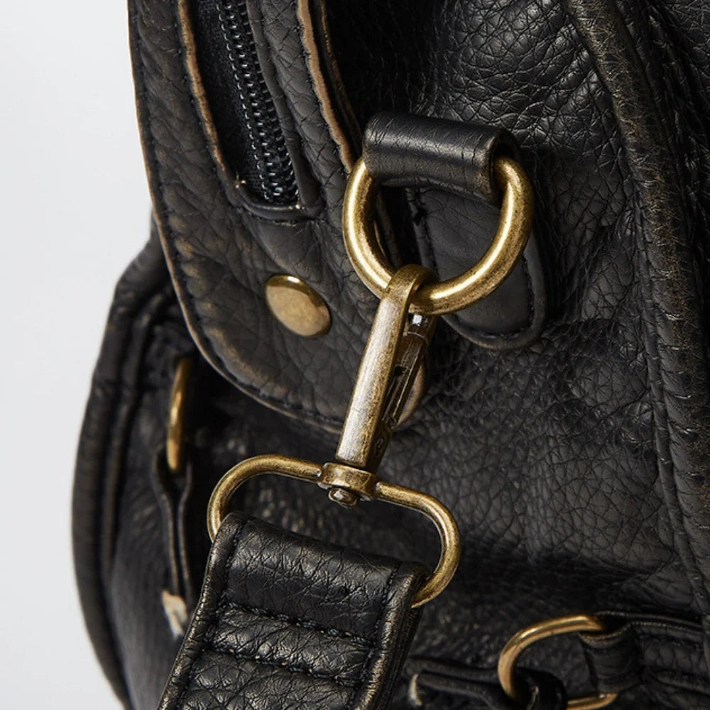 CLARA - Grained Vegan Leather Crossbody Bag