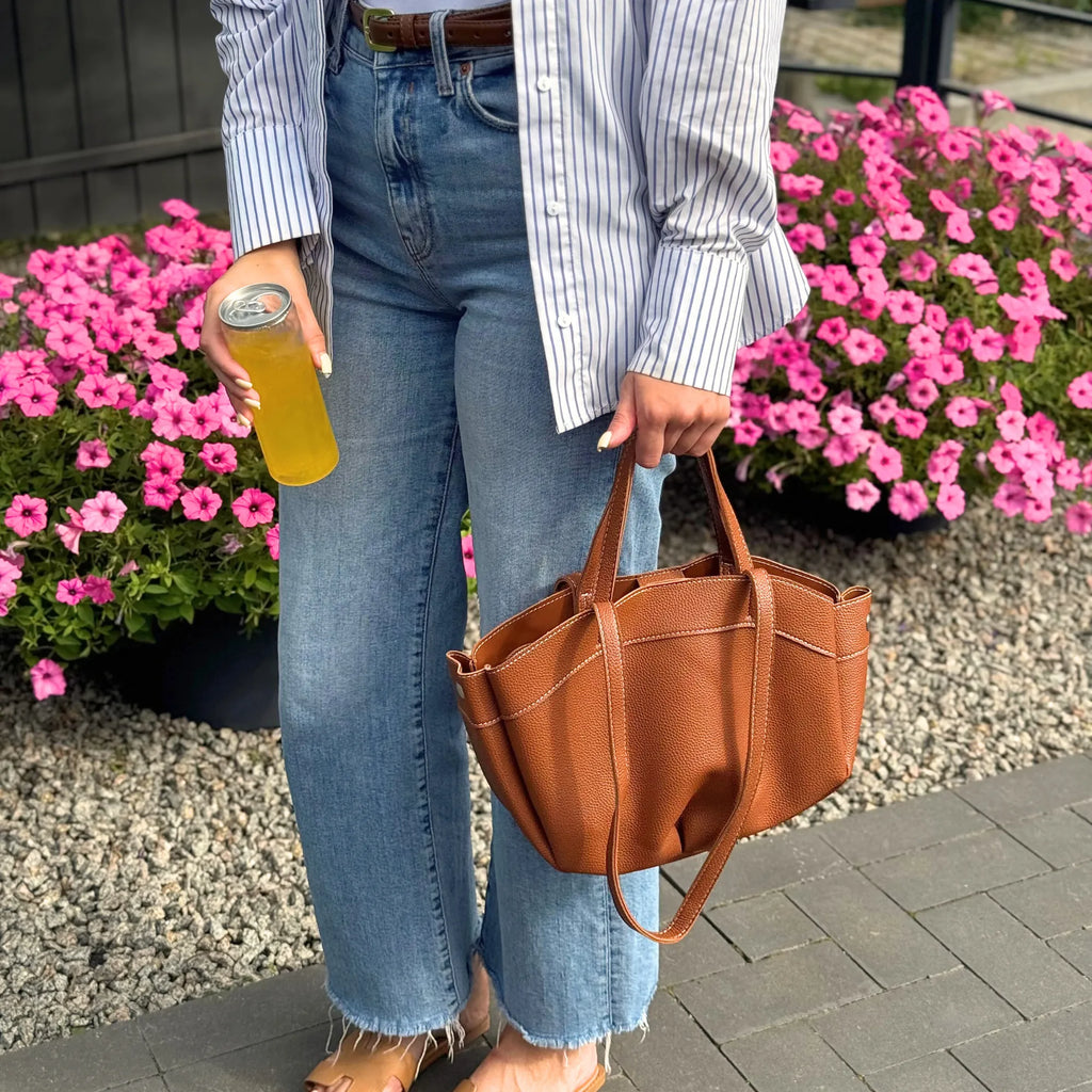 JULIA - Grained Vegan Leather Tote Bag