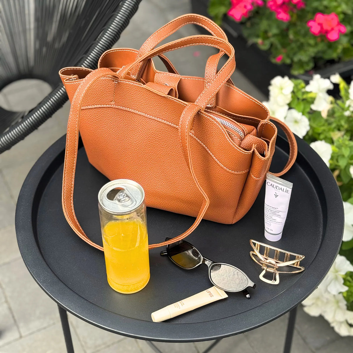 JULIA - Grained Vegan Leather Tote Bag