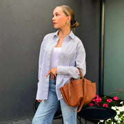 JULIA - Grained Vegan Leather Tote Bag