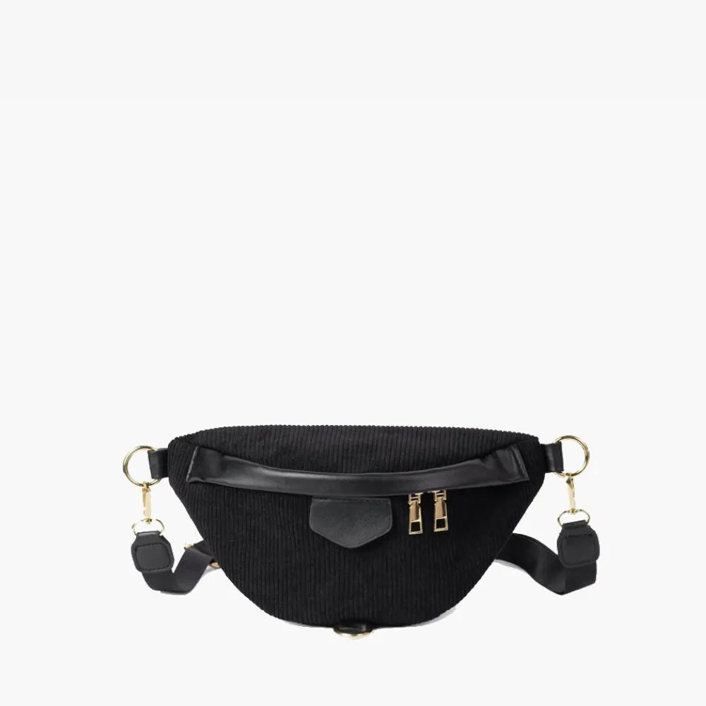 CAMILA - Corduroy & Vegan Leather Belt Bag