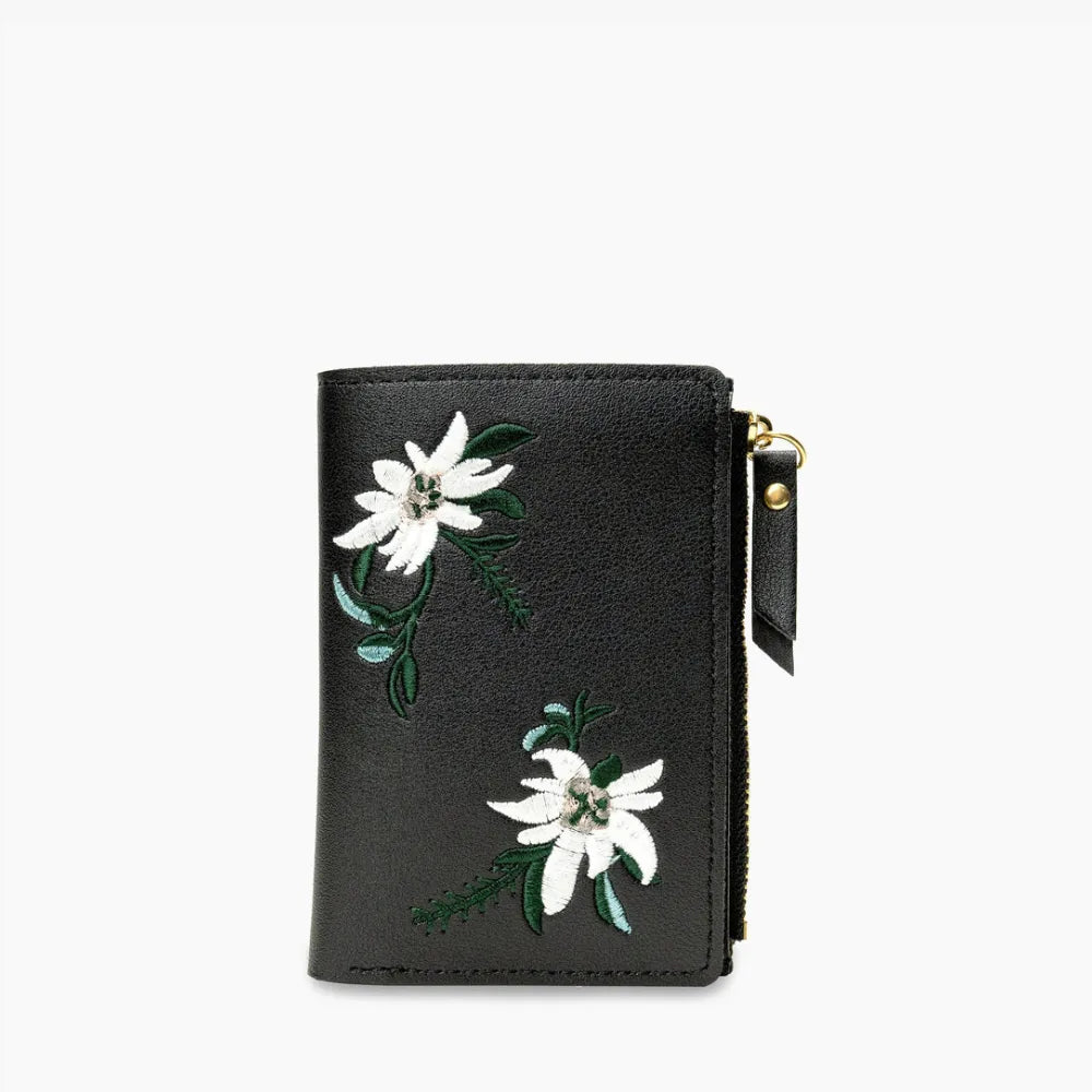 DIANA - Embroidered Vegan Leather Wallet