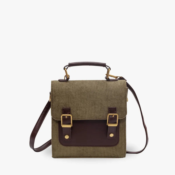 LARA - Corduroy & Vegan Leather Backpack