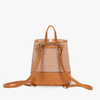 SOFIA - Straw & Vegan Leather Backpack