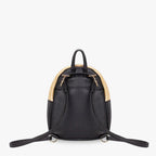 CELIA - Straw & Vegan Leather Backpack