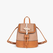 SOFIA - Straw & Vegan Leather Backpack