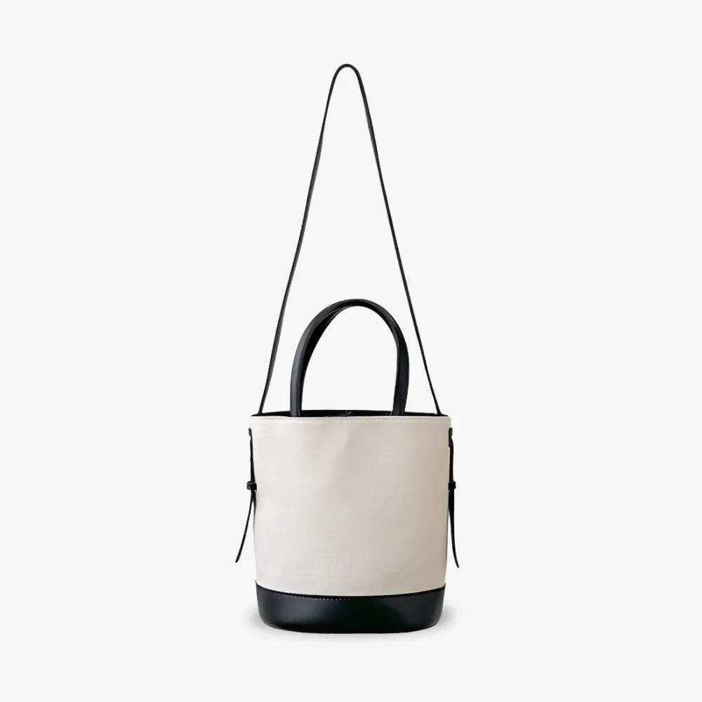 FARAH - Canvas & Vegan Leather Tote Bag