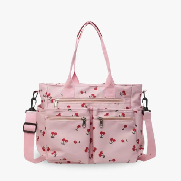 PRIYA - Cherry Print Canvas Shoulder Bag