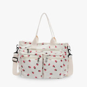 AISHA - Strawberry Print Corduroy Shoulder Bag