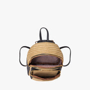 CELIA - Straw & Vegan Leather Backpack