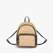CELIA - Straw & Vegan Leather Backpack