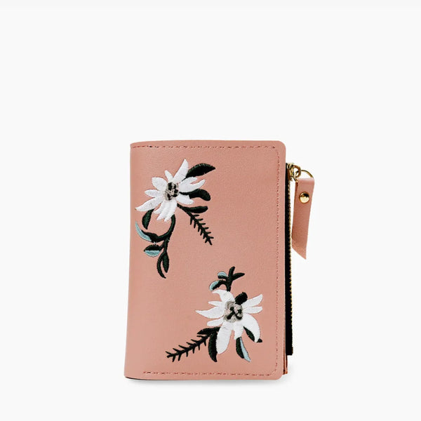 DIANA - Embroidered Vegan Leather Wallet