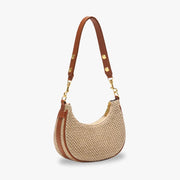 LEYLA - Raffia & Vegan Leather Shoulder Bag