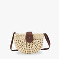 SAMIRA - Rattan & Vegan Leather Shoulder Bag