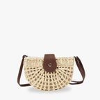 SAMIRA - Rattan & Vegan Leather Shoulder Bag