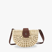 SAMIRA - Rattan & Vegan Leather Shoulder Bag