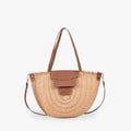 MARIE - Straw & Vegan Leather Tote Bag