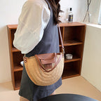 MARIE - Straw & Vegan Leather Tote Bag