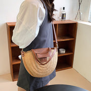 MARIE - Straw & Vegan Leather Tote Bag