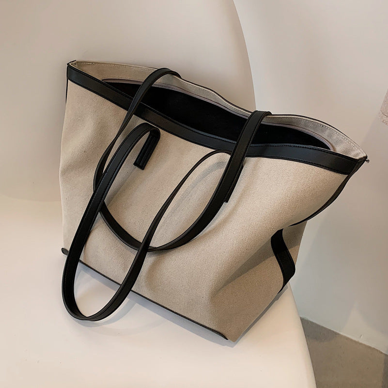 ELLA - Canvas & Vegan Leather Tote Bag