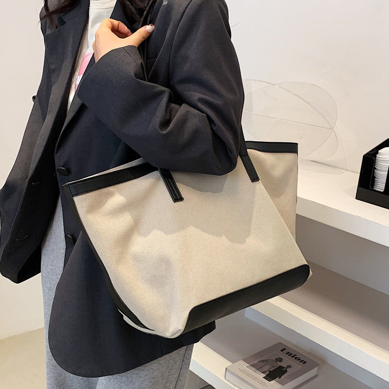 ELLA - Canvas & Vegan Leather Tote Bag